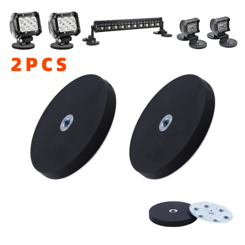 2 Stücke 43mm/66mm/88mm M4/M6/M8 Innengewinde Magnetische Basis Halterung Klemme LED Arbeitslichtleiste Halter SUV Offroad