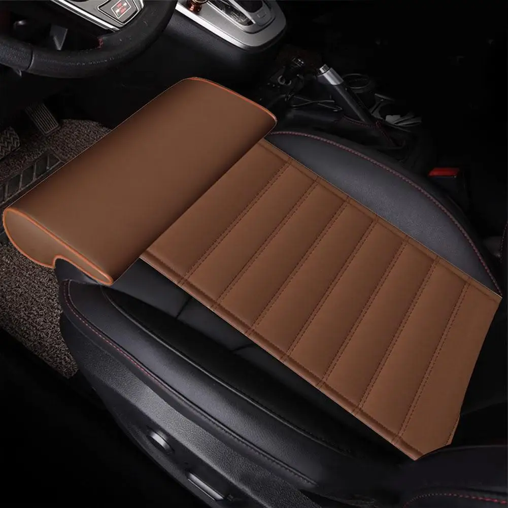 Car Seat Extender PU Leather Leg Cushion For Driver Memory Foam Knee Pad Long-Distance Driving Protector Mat Auto Seat Extender