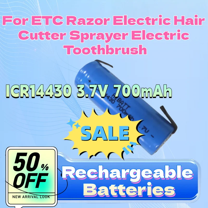 

ICR14430 3.7V 700mAh High-Quality Rechargeable Lithium Battery for ETC Razor Electric Hair Cutter Sprayer Electric Toothbrush