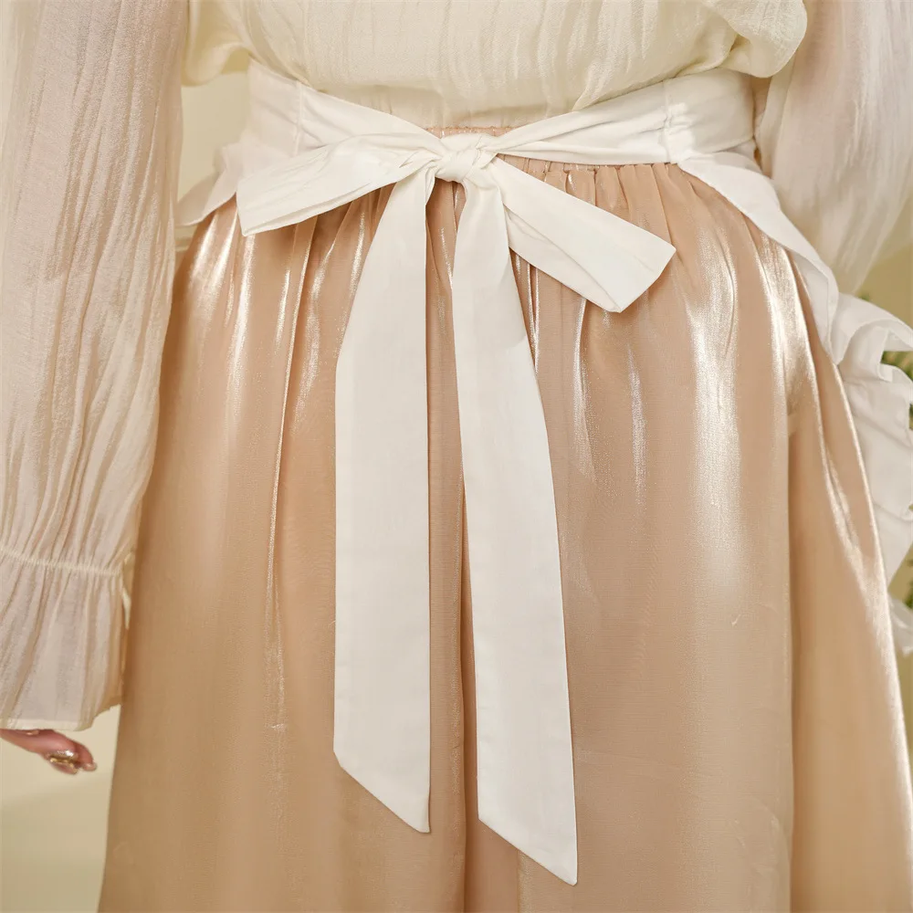 Embroidered Ruffled Half Apron Women Fashion Cotton Short Waist  Home Kitchen Daily Wear