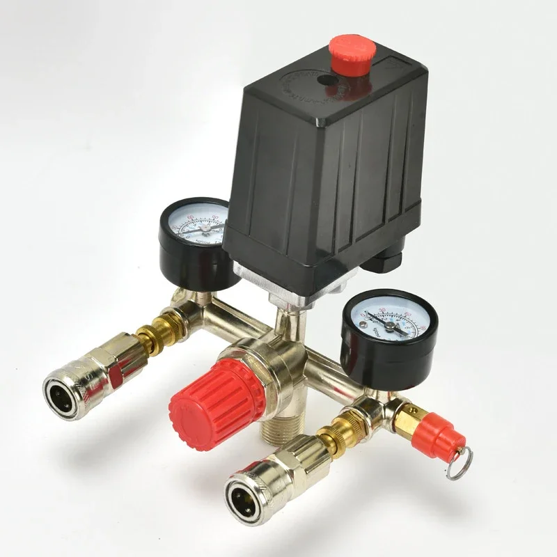 Industrial Oil Free Air Compressor Pressure Switch Assembly Bama Adjustable Outlet Valve 175psi Air Pump Control