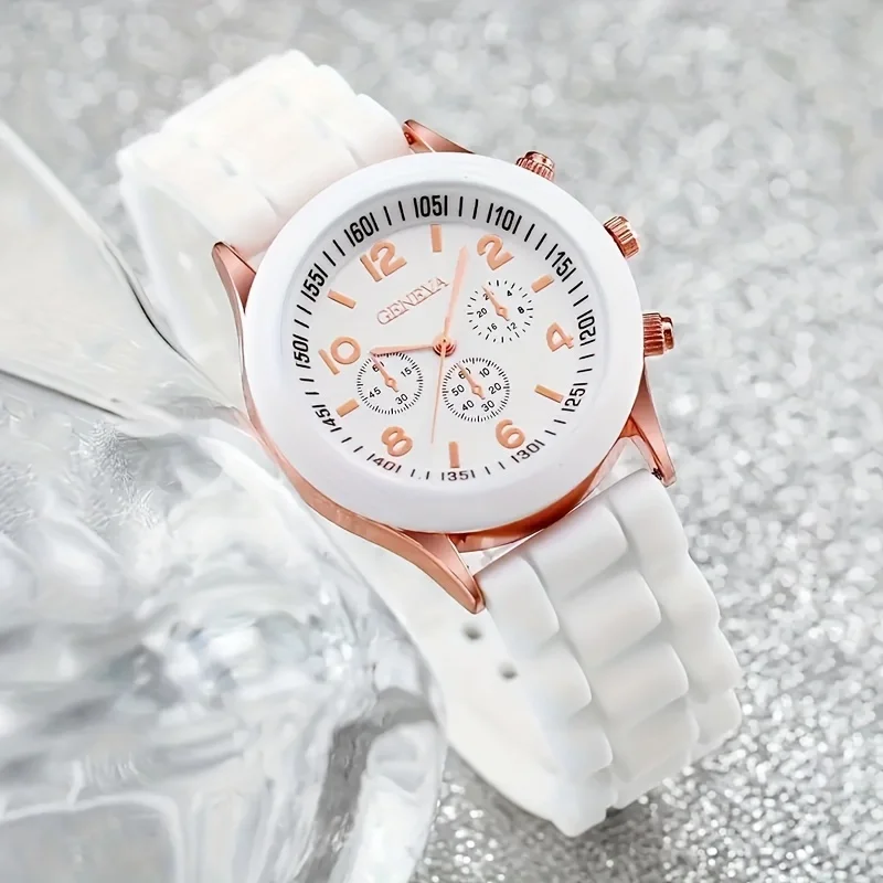 3pcs Stylish Minimalist Quartz Watch Collection  Durable Silicone Strap Clear Numerical Scales Accurate Movement Water-Resistant