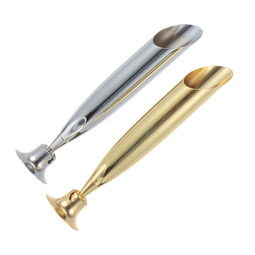 2 Pcs Pen Base Single Holder for Desk Rest Office Students Chrome Desktop Stand Stainless Steel Pencil Individual Colorful Pens