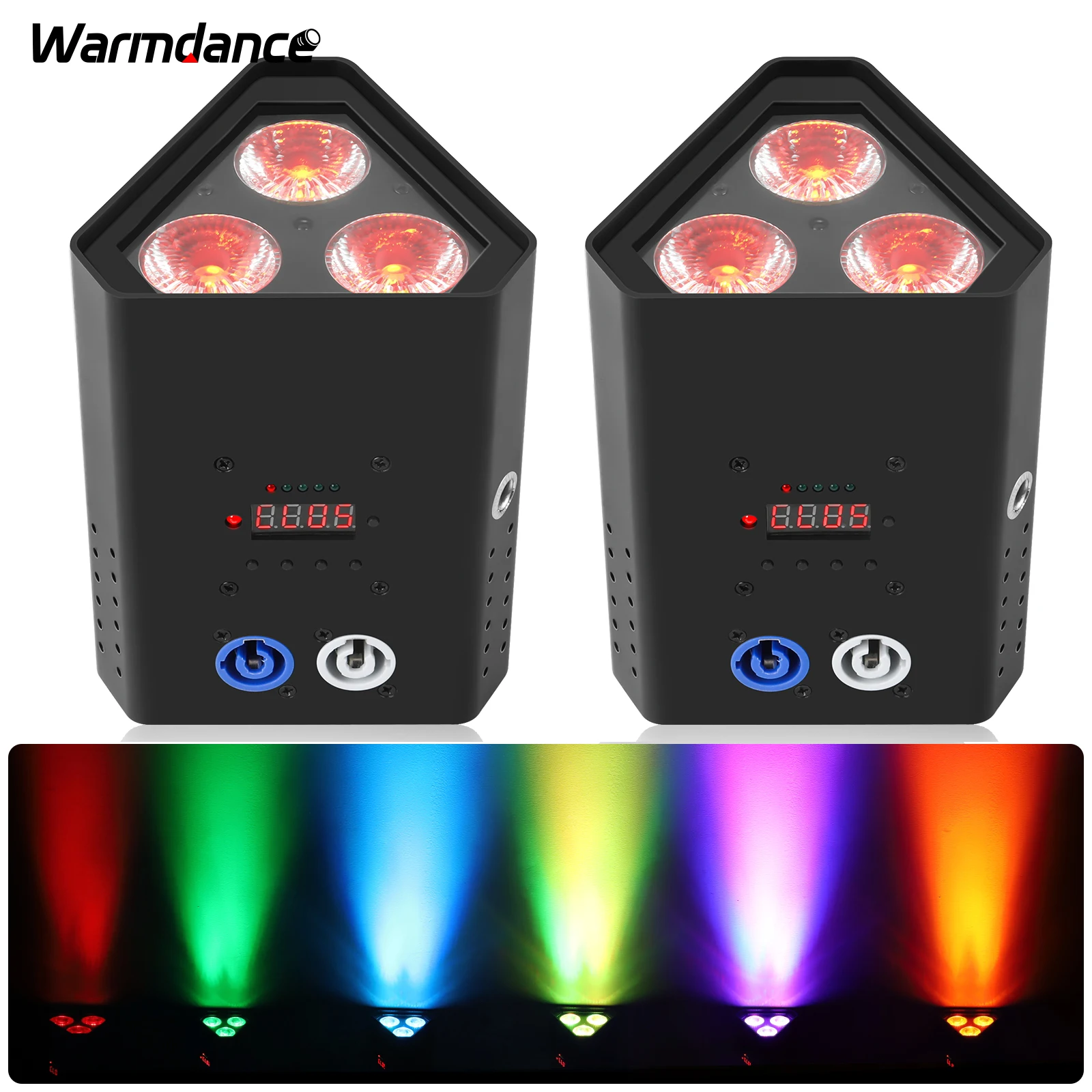 2PCS LEDs RGBAW+UV Built-in Battery Lighting Wireless Remote Control Wifi Par Light  DMX512 Wash Light for Stage Dyeing Light