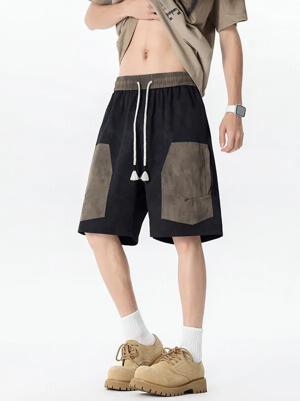 

Повседневные рабочие брюки-капри мужские летние молодежные выше колена для активного отдыха, модные прямые штаны для старшеклассников