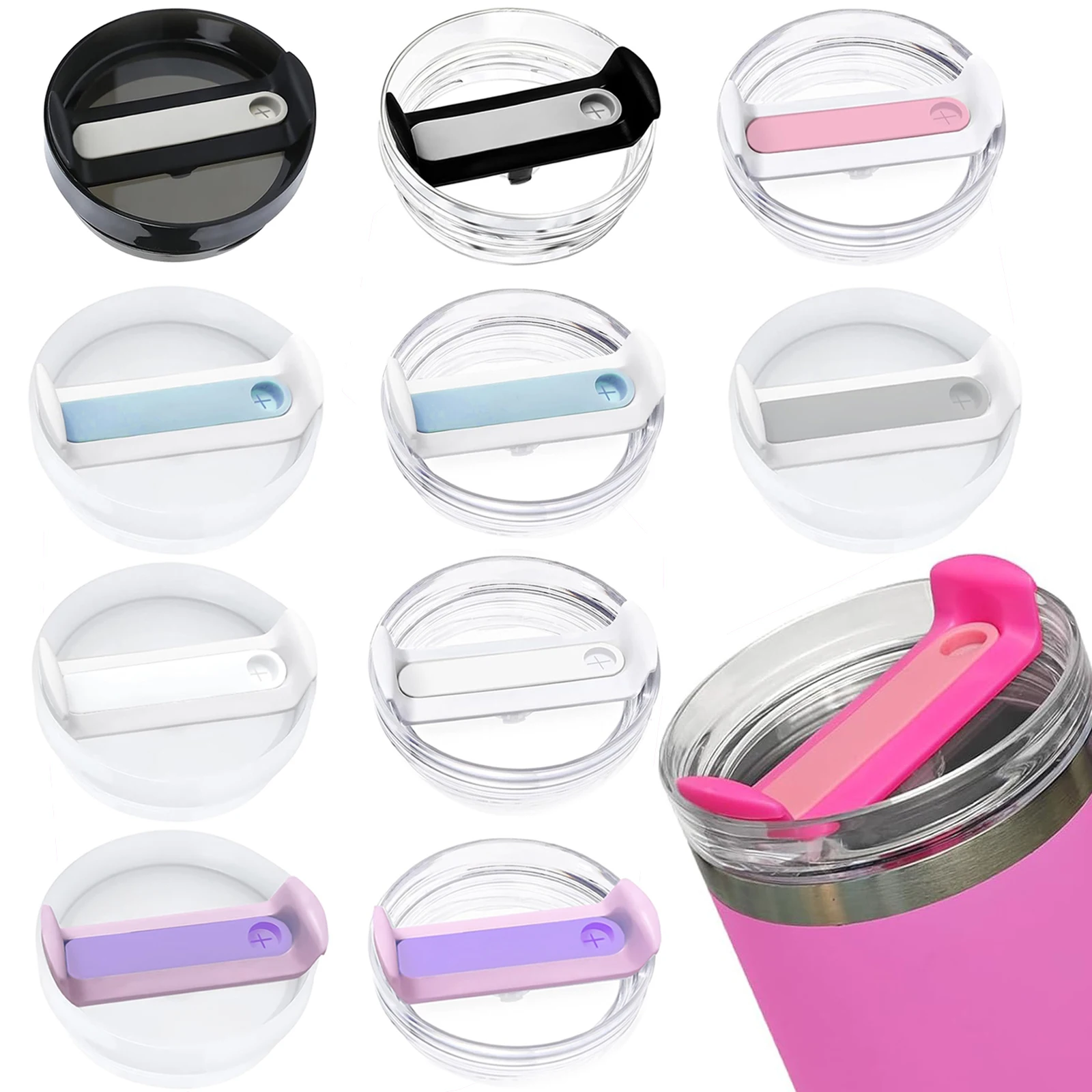 2 Pcs Replacement 20/30 oz Dustproof Spill Proof Resistant Tumbler Lid for Stanley Cup,  Fit for Stanley and More Coffee Mugs