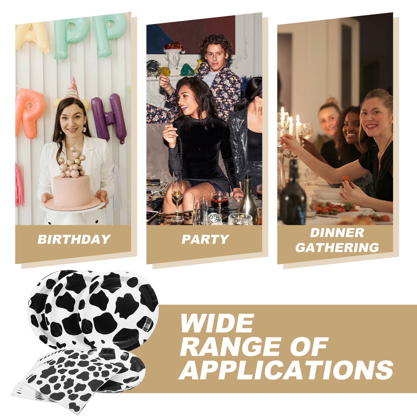 

Farm Cow Tableware Set Themed Party Decorations Plates Birthday Supplies Napkins