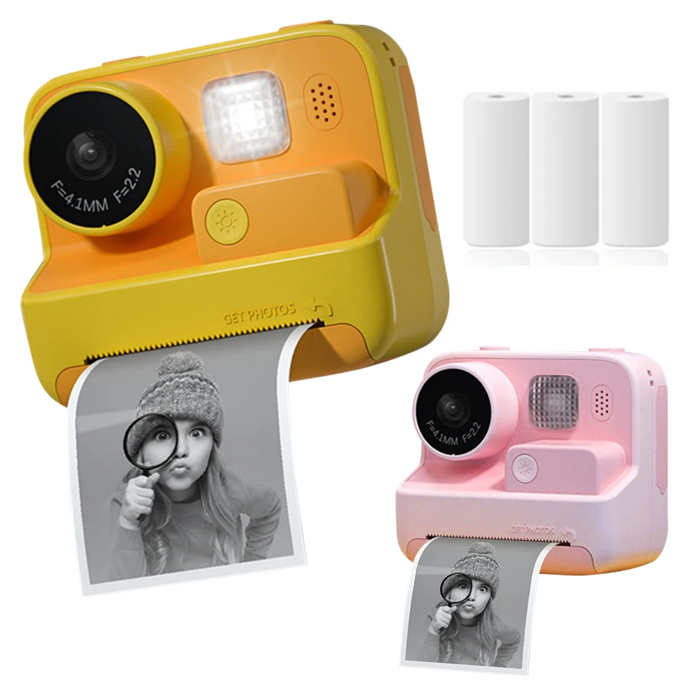Appareil photo pour enfants à impression instantanée, écran IPS 2,0 pouces, appareil photo numérique pour tout-petits avec papier d'impression thermique HD 1080P pour filles et garçons âgés de 3 à 12 ans
