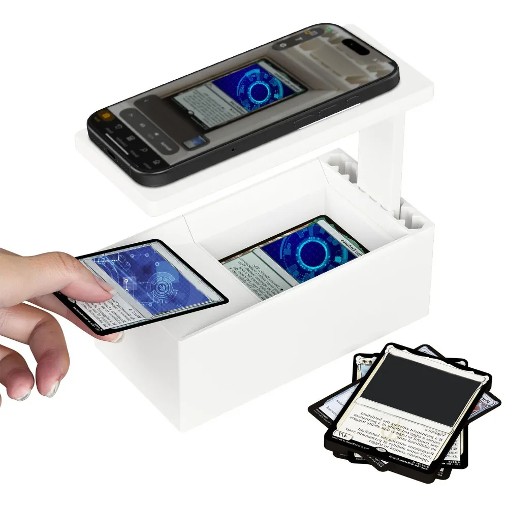 Durable White Trading Card Scanner PLA 9x18x18cm Card Scanner Stand Scanning Stand Holder For Trading Cards