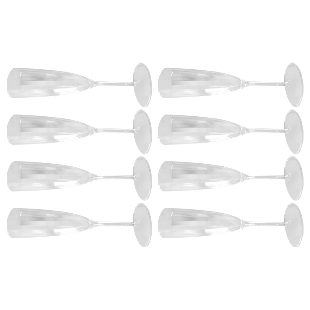 

8 Pcs Disposable Glass Wedding Glasses Toasting Flute Plastic Party for Adults