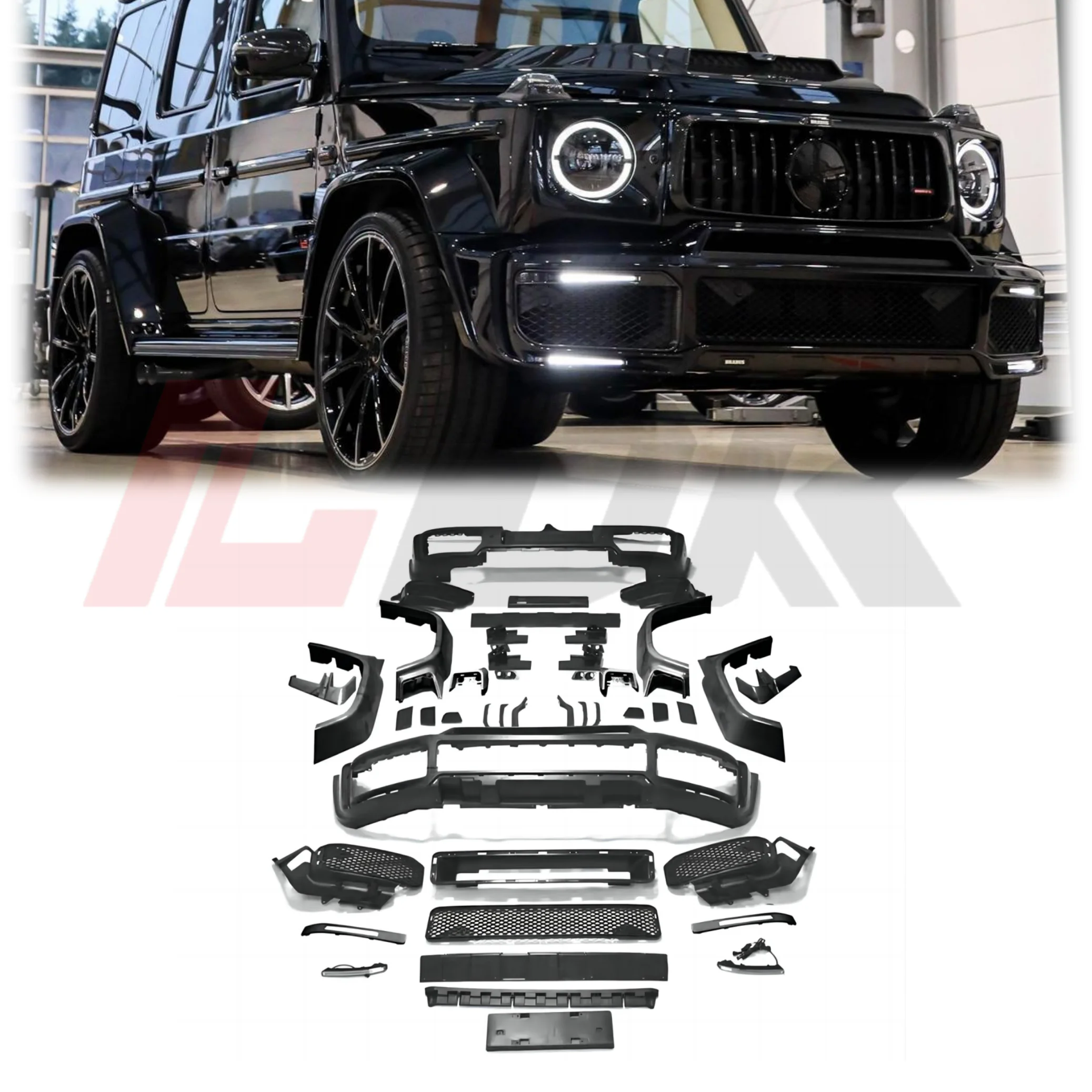 For  G Wagon W464 G500 G550 2018-2024 Facelift to 2024 B-Style Bodykit High Quality Car Accessories Parts Bumper Grill