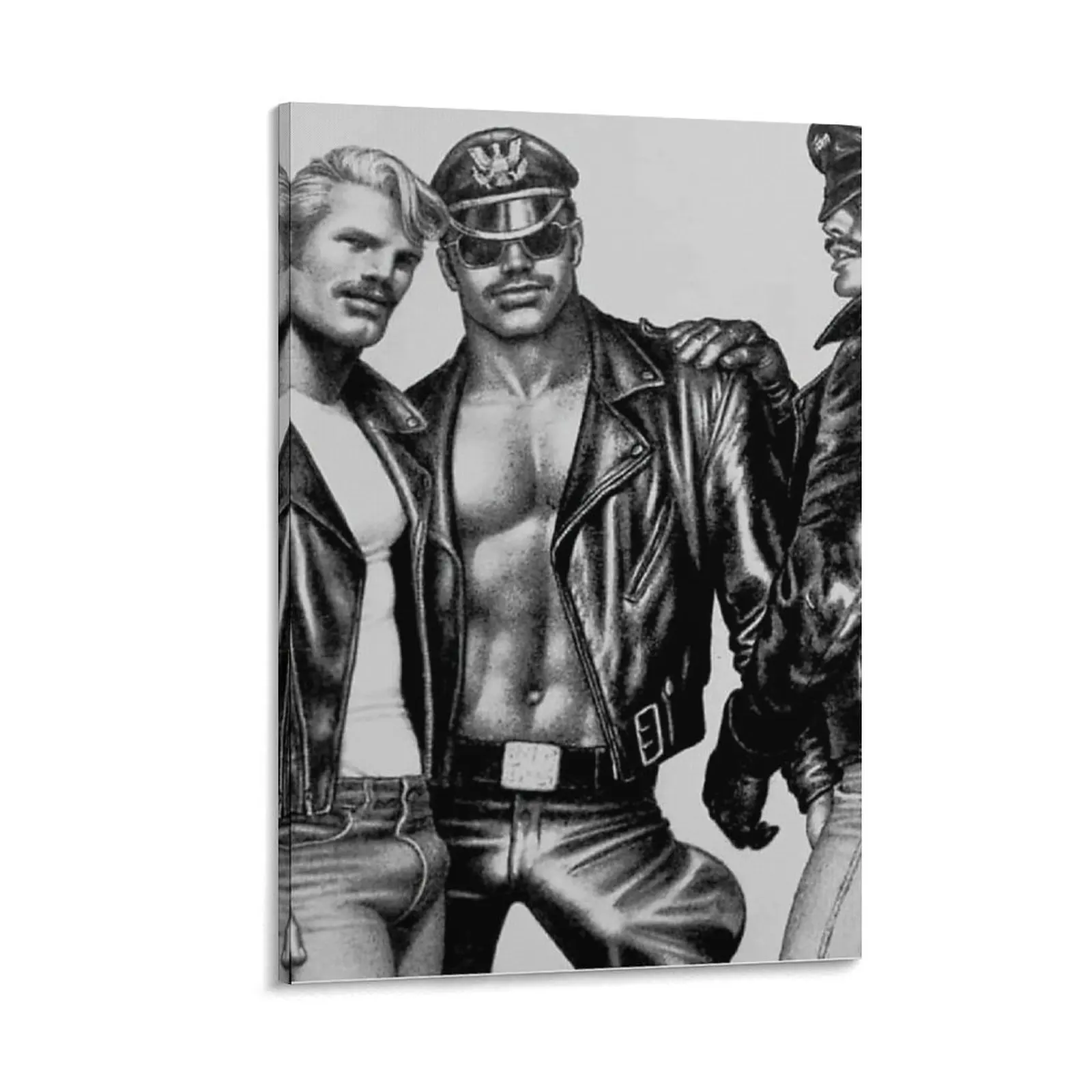 

Tom of Finland Image Leather Biker Men Gay Canvas Painting pictures for wall Decorative picture