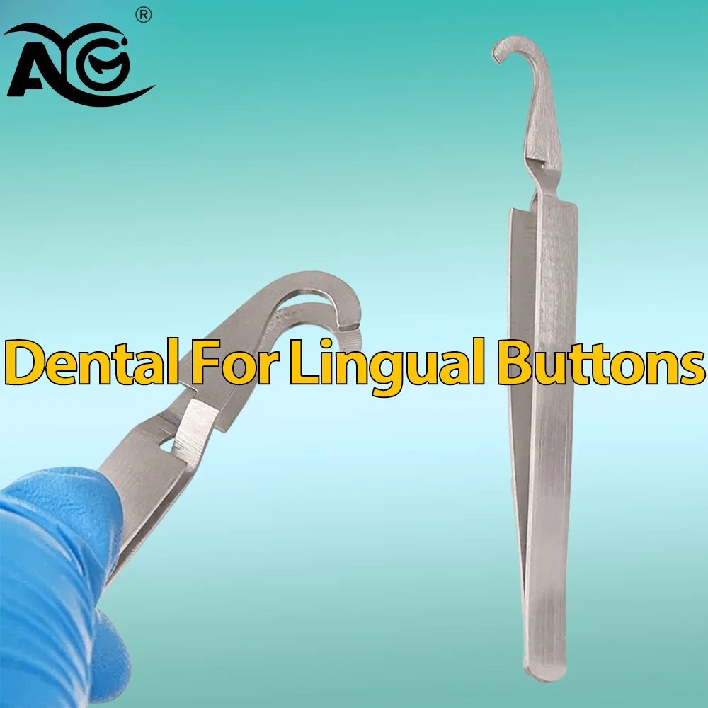 AG Precision Stainless Steel Orthodontic Tweezers for Lingual Button Placement and Adjustment Dental Instruments