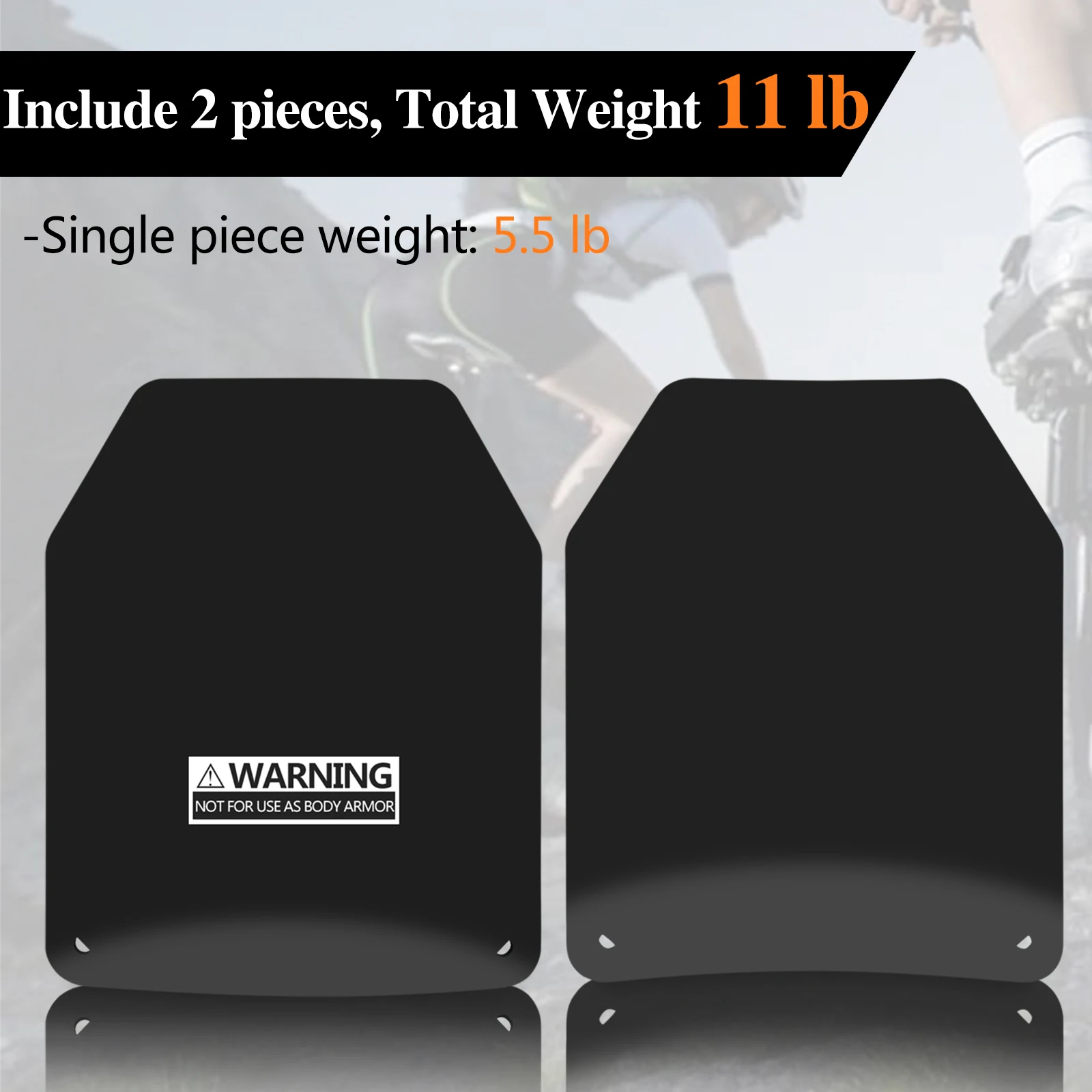 UNIONTAC 2.5 KG weighted Training weight bearing board NIJ III level steel Powder Painting  for bulletproof vest protection