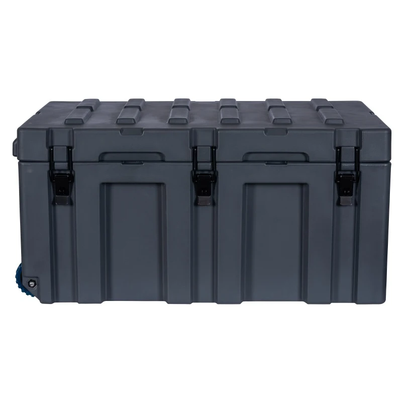 150L LLDPE Cargo Case Rugged Case Hard Plastic Rotomolded Tool Box 4WD Storage Box Grey Color With Wheels