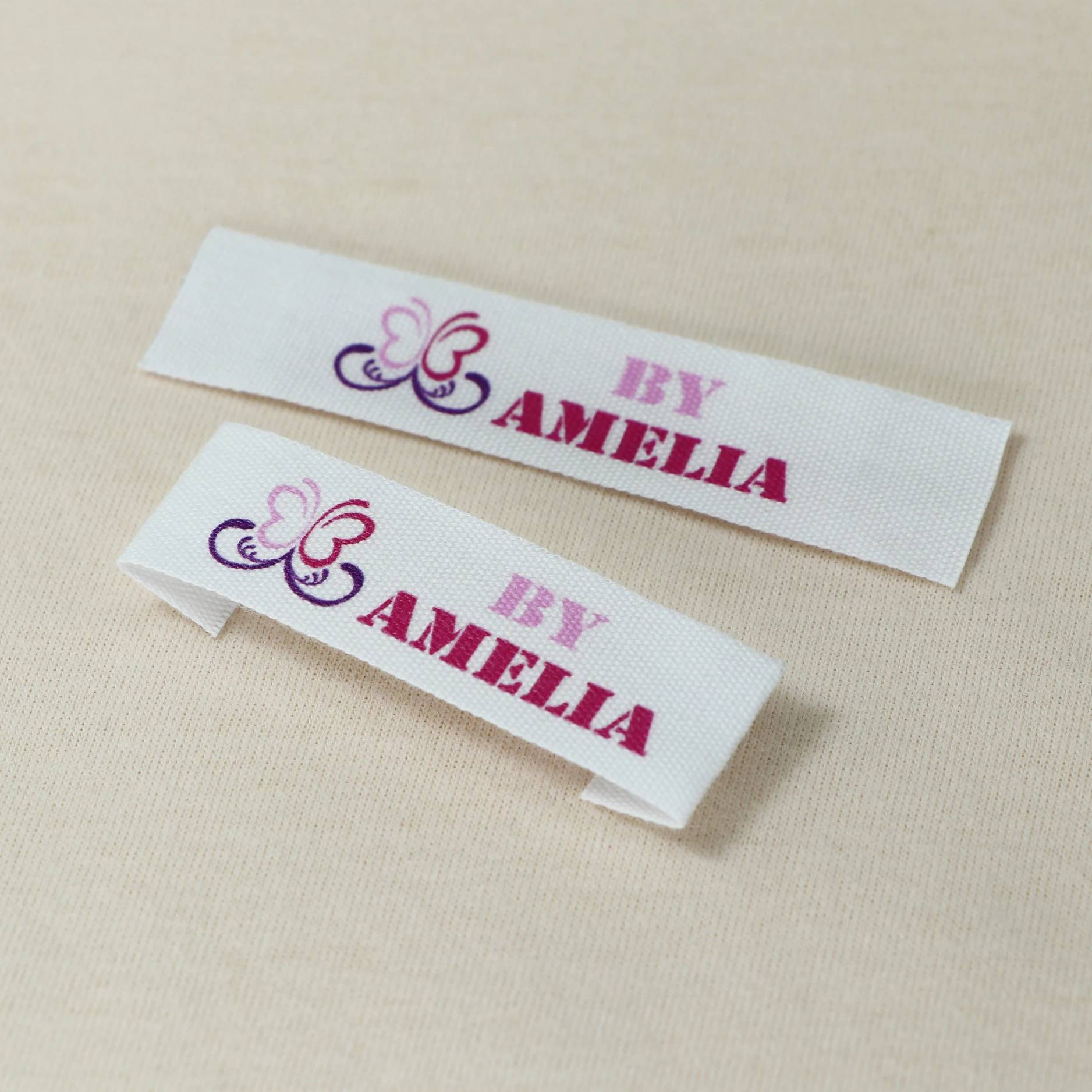 Sewing labels / Custom brand labels, Clothing labels, Sewing, Fabric 100% cotton,  custom text (FR054)