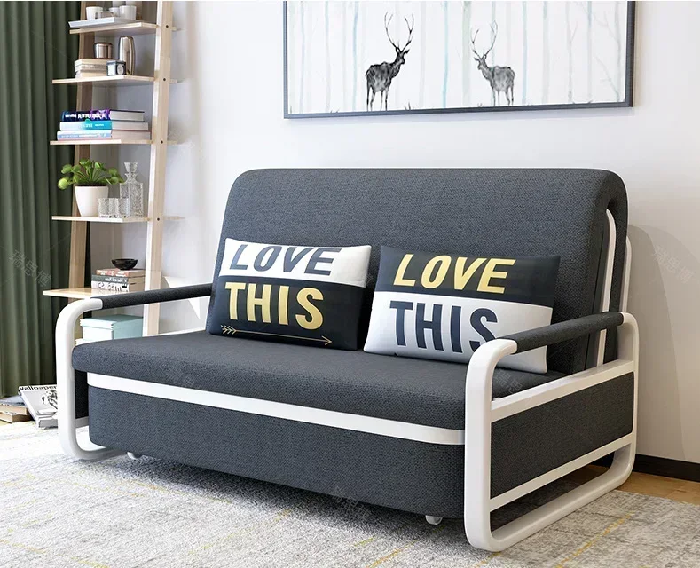 Factory multifunctional high quality living room 2 seater gray small cama foldable kursi wood dual purpose sofas bed for home