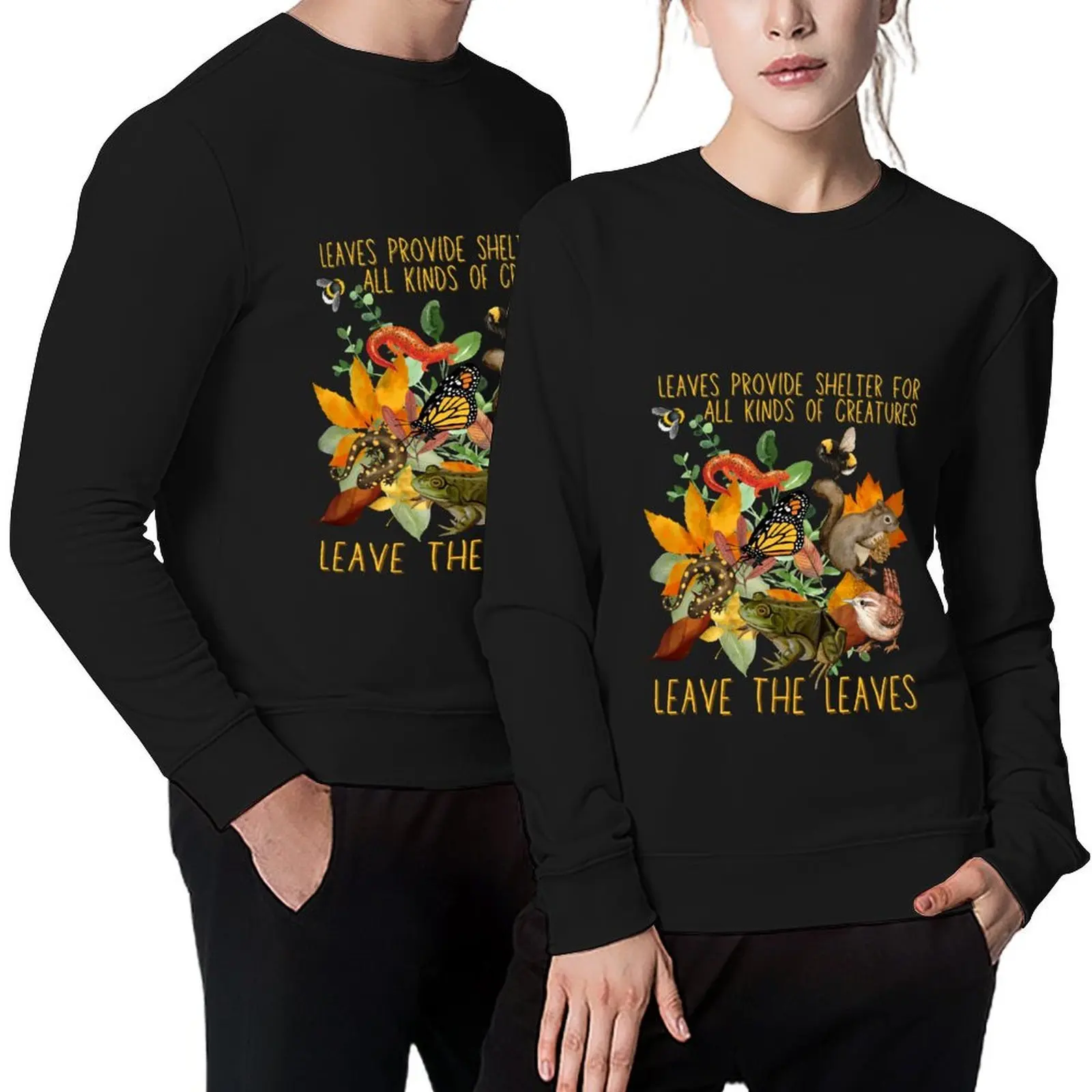 

Leaves Provide Shelter For All Kinds Of Creatures Colorful Design Pullover men's clothing japanese style men wear sweatshirt men