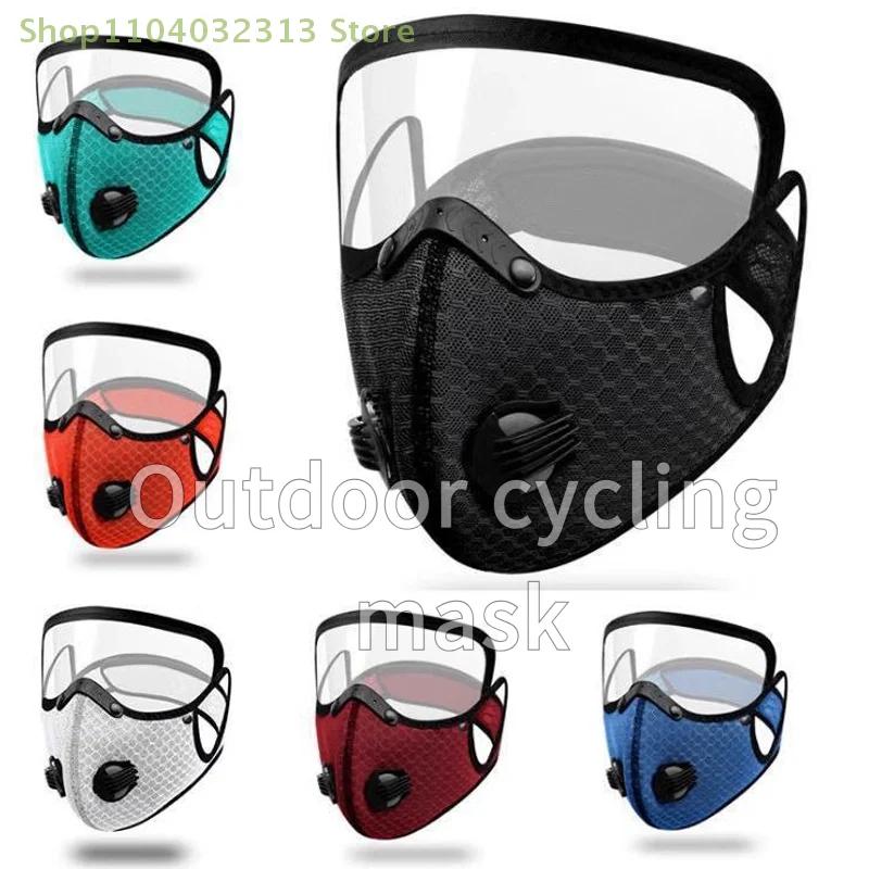 1PC New Cycling Face Mask With Filter Goggles Dust Mask Sport Washable Reusable Facemask For Men Bandana Actived Carbon Filters