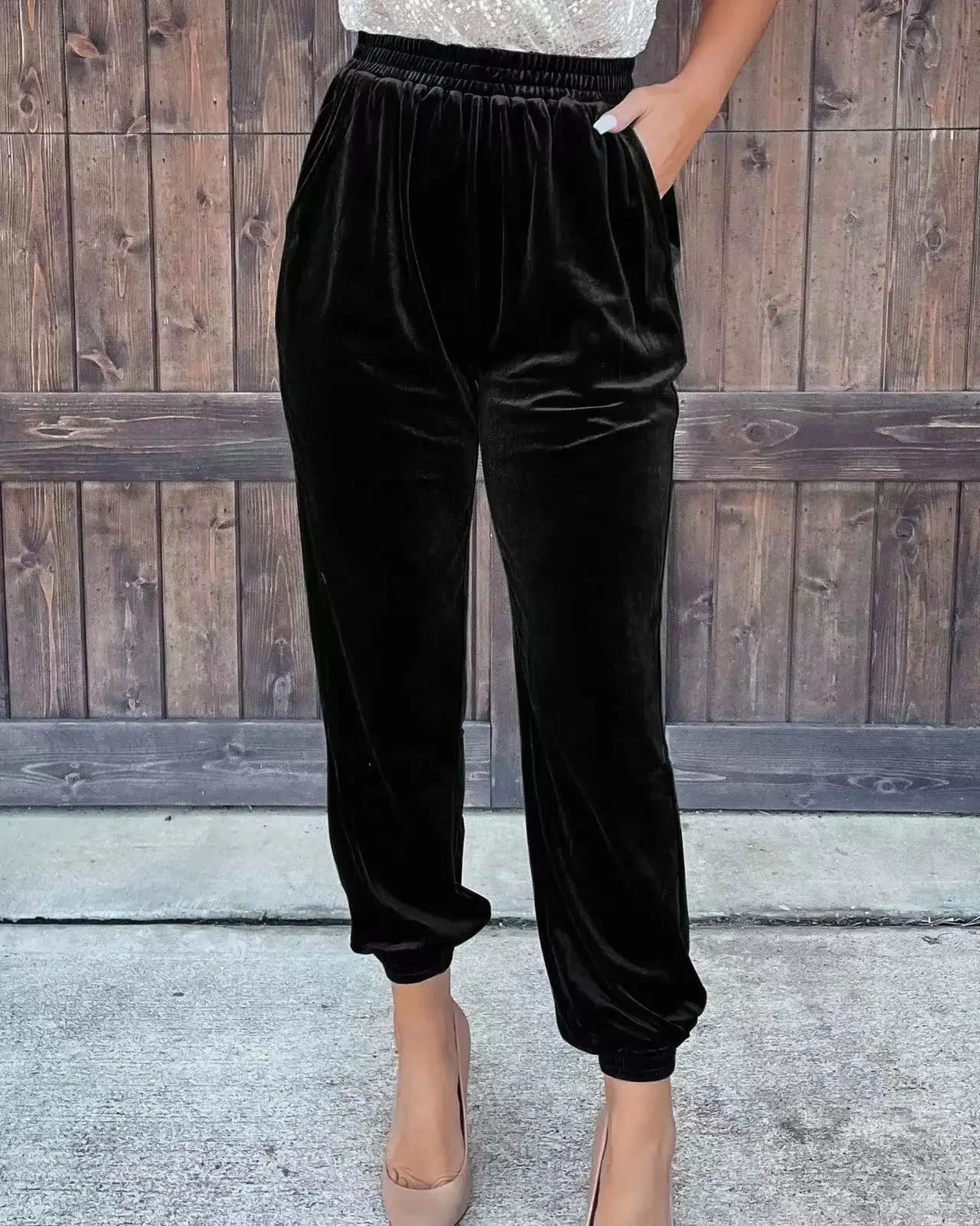 Women Korean Version of The New Fashion Solid Color Long Pants Stretch Waist Straight Casual Bind Foot Pants Women Clothing Y2k