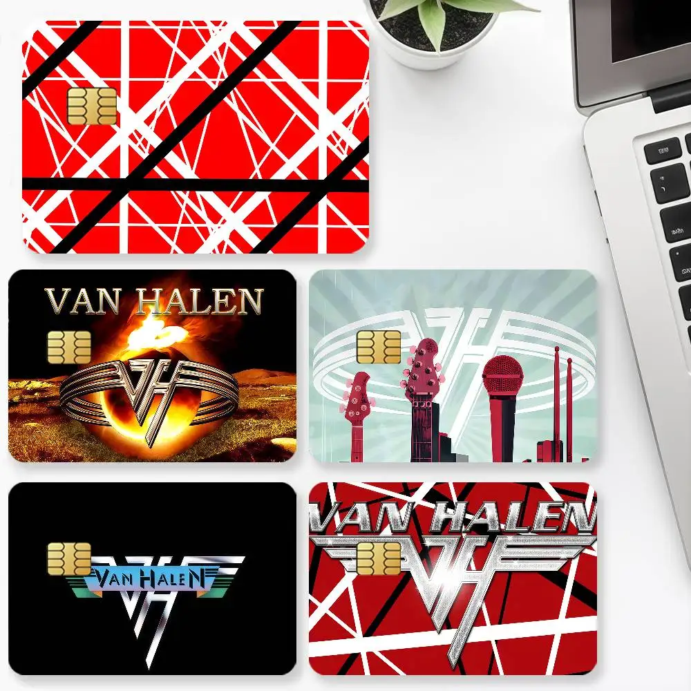 Rock Band V-Van Halen Credit Card 4PCS Anti-scratch Waterproof Stickers for Bank Debit Decorative Protection Bus Subway