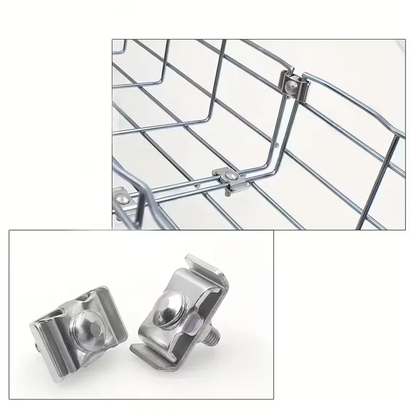 10pcs Silvery Wire Grid Panel Connector Grid Wall Clamps Grid Connectors Metel Mesh Fasteners Sturdy Clamps For Wall Grid Panels