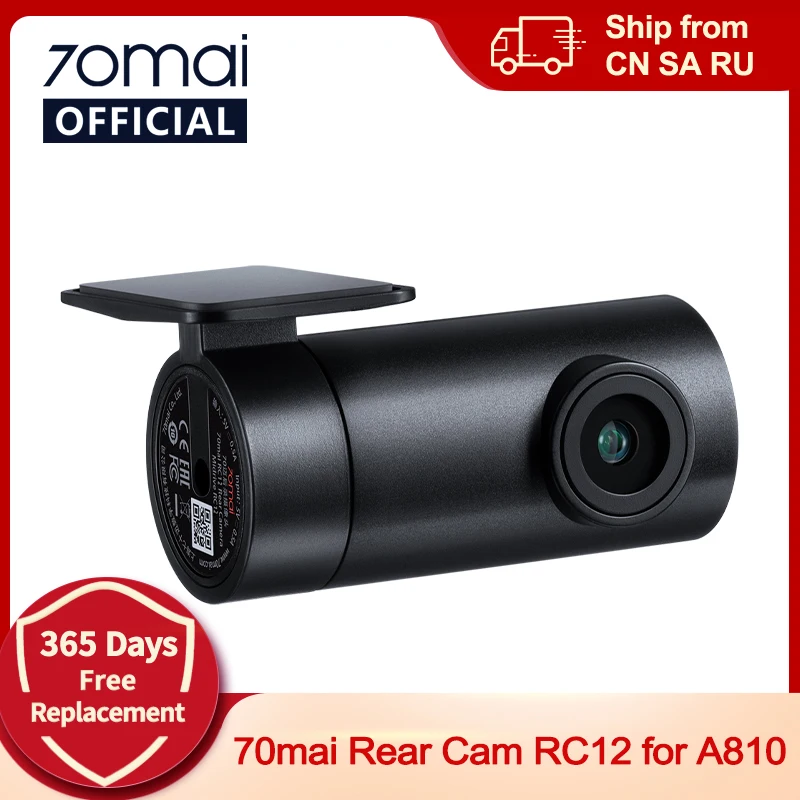 70mai Rear Cam RC12 für 70mai Dash Cam 4K A810 Auto DVR Rearview Cam Unterstützung Parkplatz