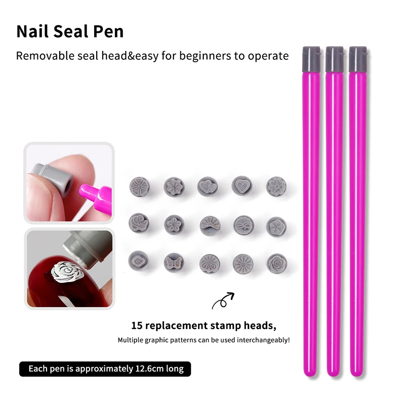 New Professional Nail Art Stamp Pen Set, Easy DIY Nail Stamping, Stamper With Floral Butterfly Designs And Patterns