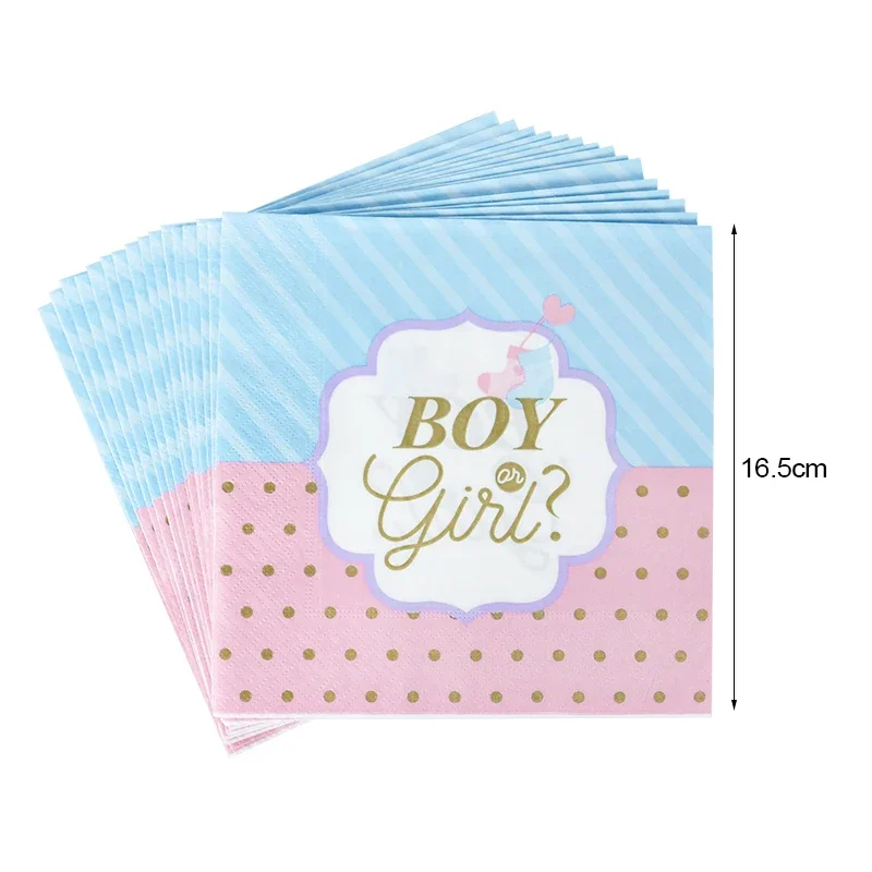 49 pezzi ragazzo o ragazza Gender Reveal Set di stoviglie usa e getta piatto di carta tazza tovagliolo Banner Baby Gender Reveal forniture per decorazioni per feste