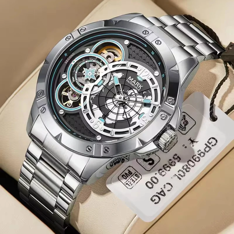 

Mark Fairwhale Brand New Men Mechanical Watches Waterproof Fashion Automatic Tourbillon Watches Men Business Hollow Wristwatches