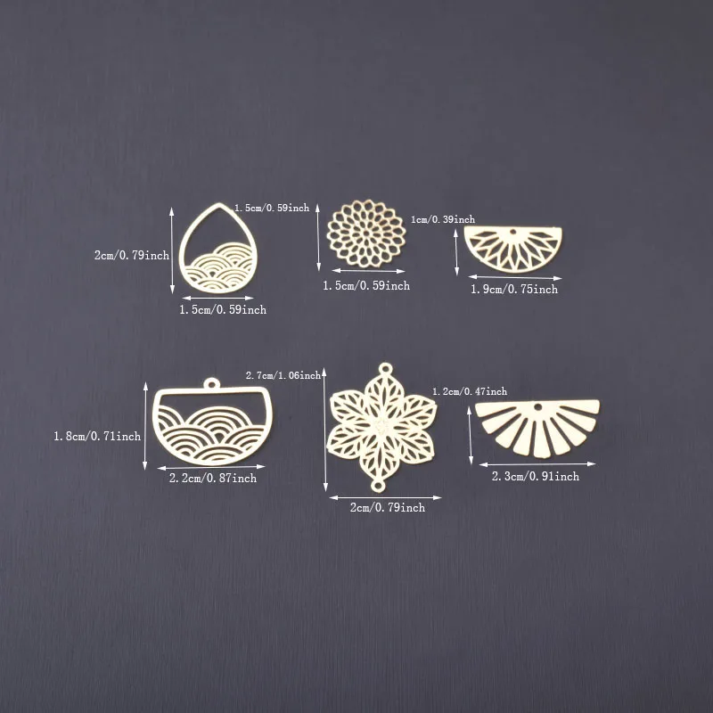 10pcs brass Filigree Cloud Fan-shape charms Brass Flower connector Jewerly Accesories