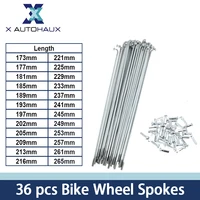 X autohaux radios de bicicleta radios de rueda de bicicleta tetina en tono plateado 1 Juego 13G 173mm-265mm de longitud radios de bicicleta galvanizados pezón