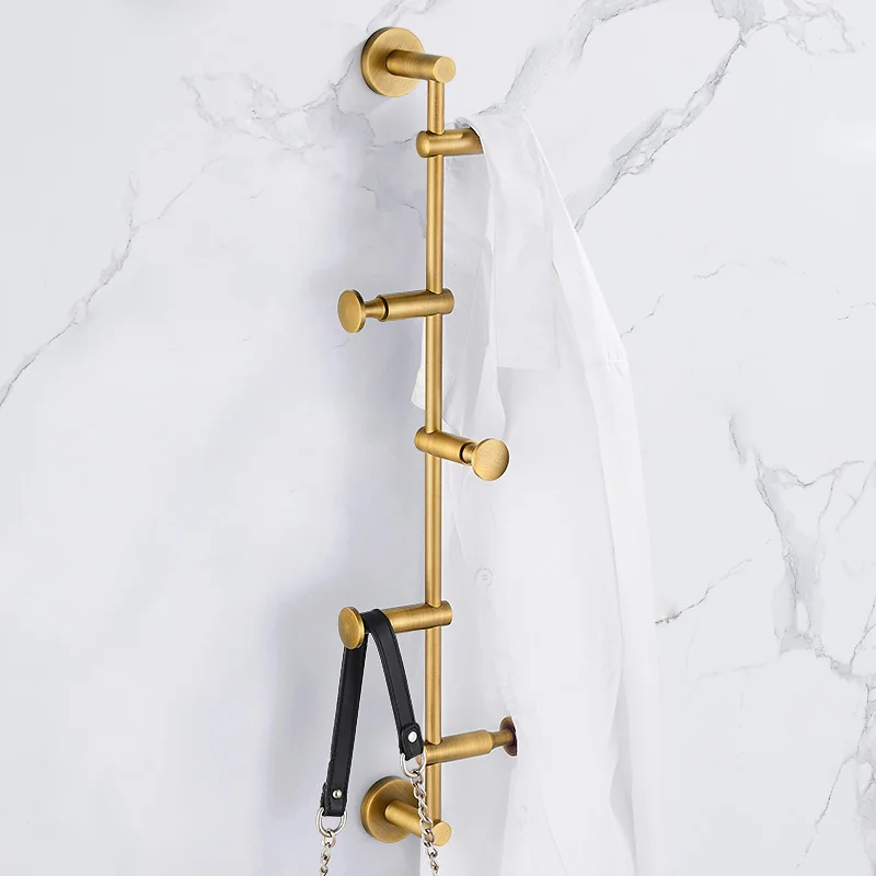 Luxury Brass Wall-Mounted Coat Rack Creative Entryway Coat Hooks Modern Vintage Garment Hanger