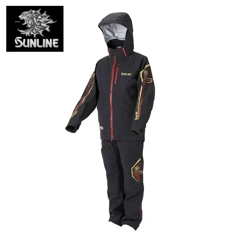 SUNLINE-Fishing Clothes Set for Men, Waterproof and Anti-Moisture-Permeable Jacket and Pants, Rock Fishing Suit, SUW-22301, New