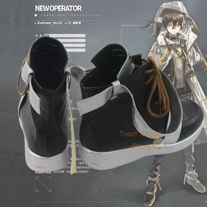 Botas de Cosplay de Arknights Ayerscarpe, juego de Anime de cómic, disfraz de Halloween, zapatos de utilería, estilo genial