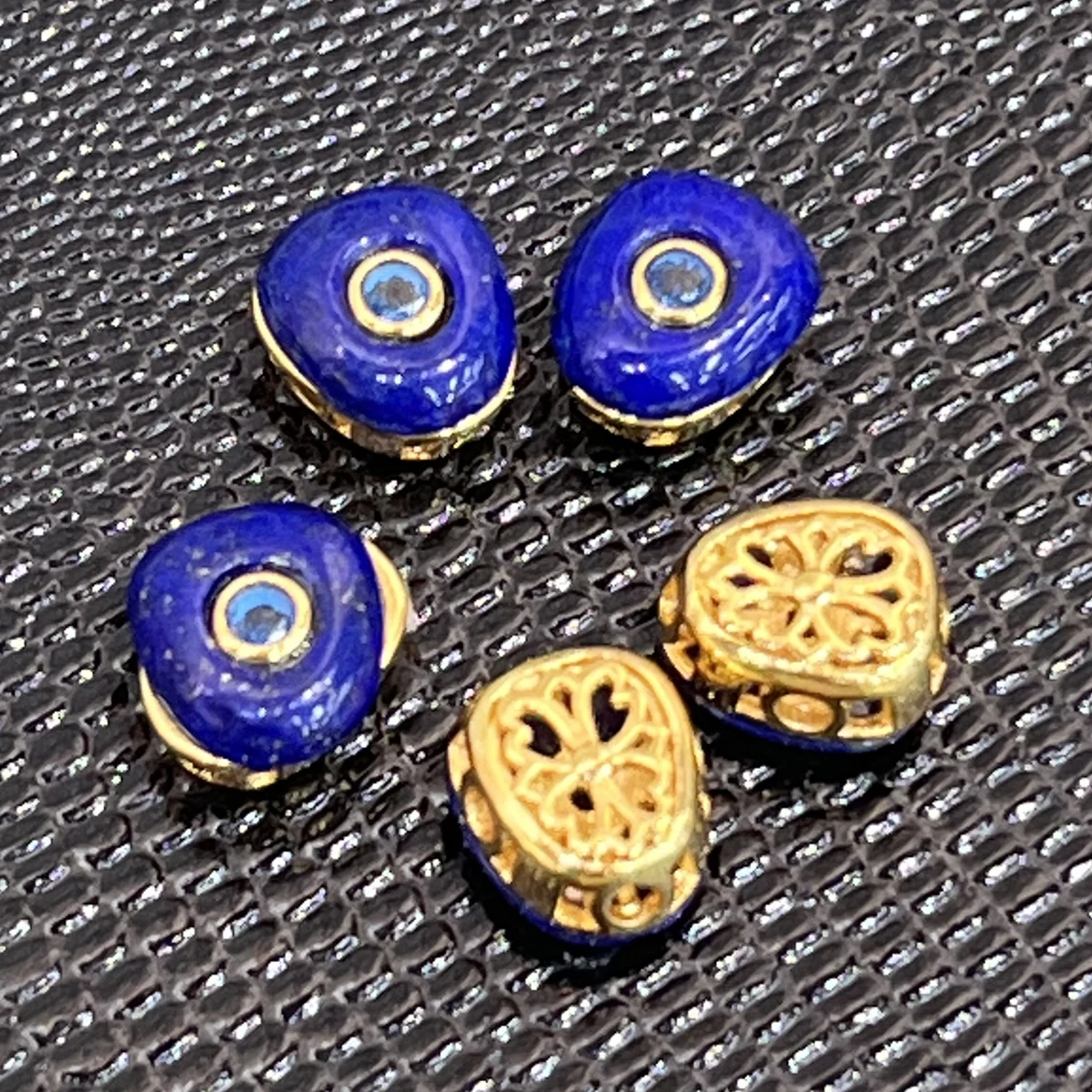 2pcs Natural Lapis Lazuli Beads Fashion Big Hole Stone Beaded for Making DIY Jewelry Necklace Bracelet Accessories 9x10mm