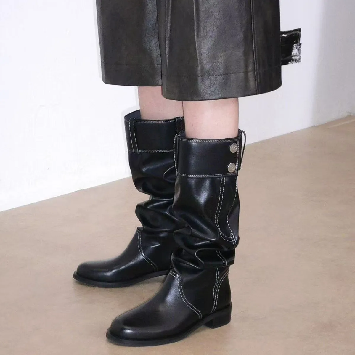 Women High Boots Designer Heels Shoes for Woman Knee High Winter Chelsea Boots Goth Trend Walking Dress Women Boots Fashion