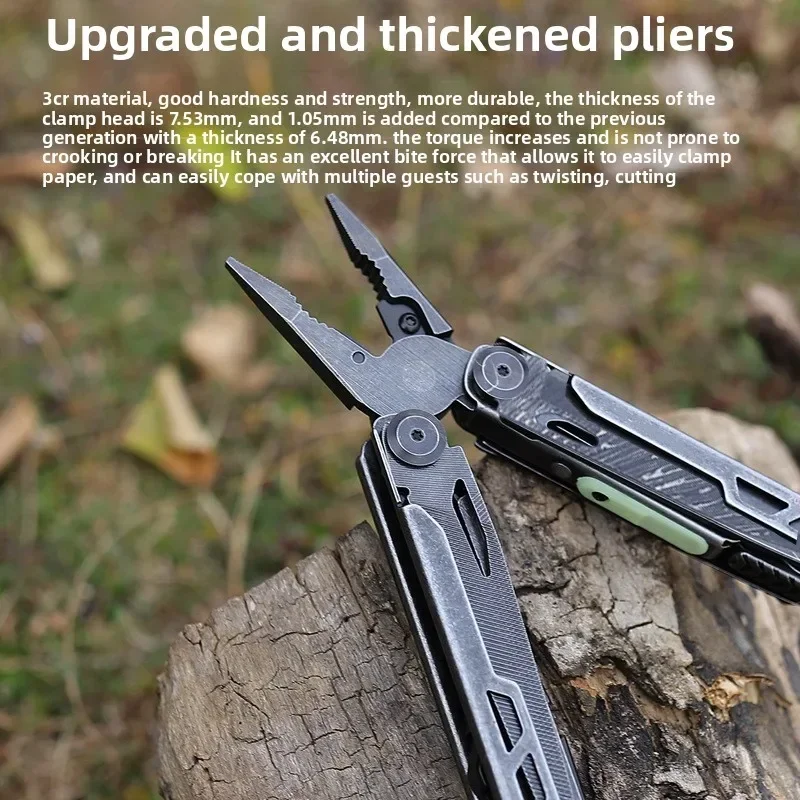 BHBT 15 in 1 Multi Tool Pliers with Damascus Knife Multi-function Wrench Folding Edc Outdoor Camping Survival Tools