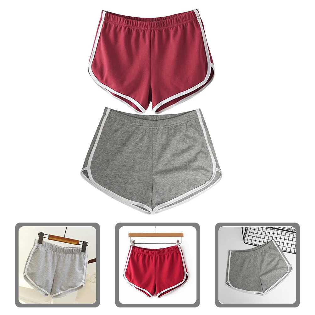 

2pcs Sports Shorts for Women Cotton Casual Cute Gym Running Camp Breathable Stylish Women Short