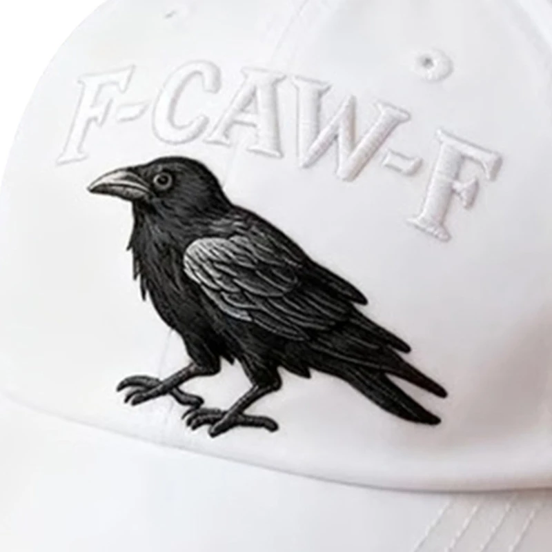 

39BC Gothic Baseball Cap with Embroidery Crow Pattern Baseball Hat for Men and Women Comfortable Sport Activity Wear