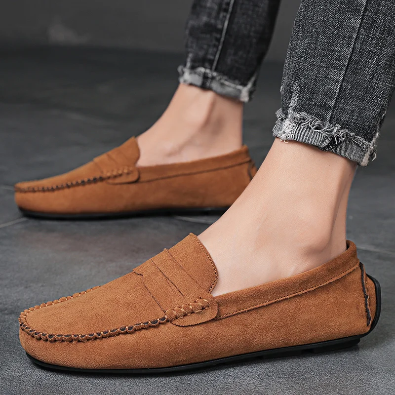 

Fashion Suede Men Casual Shoes Breathable Comfort Slip-on Mens Driving Shoes Luxury Brand Men Loafers Mens Lazy Shoes Moccasins