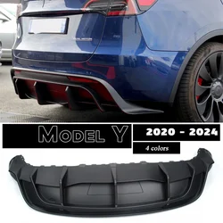 Gloss Black Carbon Fiber Printing Rear Lower Bumper Lip Aerodynamic Diffuser Spoiler for Tesla Model Y 2020 2021 2022 2023 2024