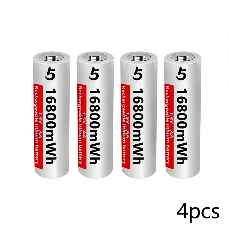 1.5V 16800mWh AA Li-Ion Rechargeable Batteries High Capacity for Remote Control Toy Battery Light Fast Charging