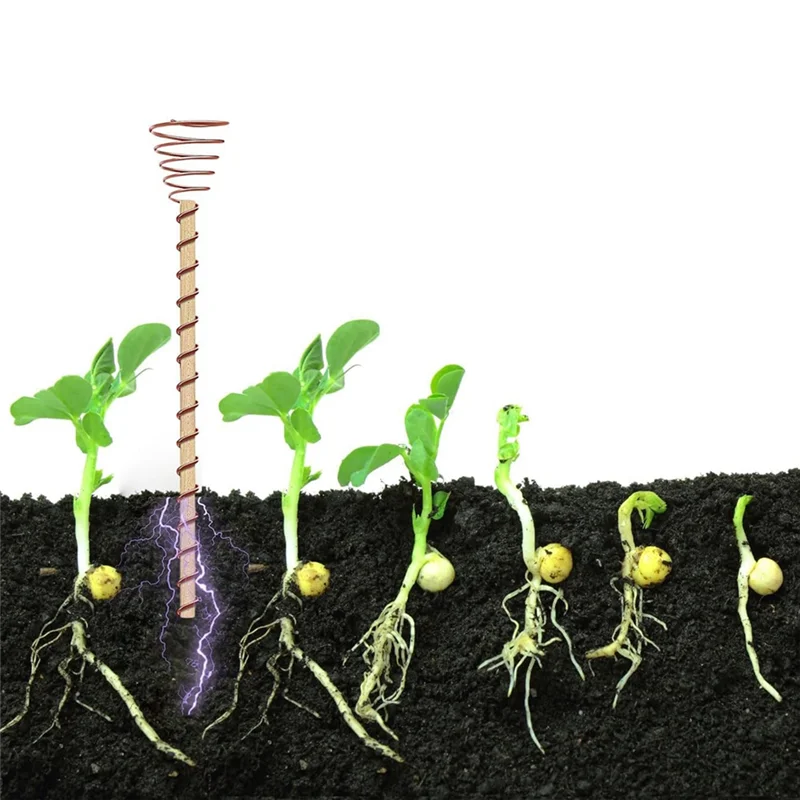 

B92B-18 Pack Electroculture Plant Stakes,12" Electroculture Copper Gardening Antennas, Electroculture Gardening Copper Coil