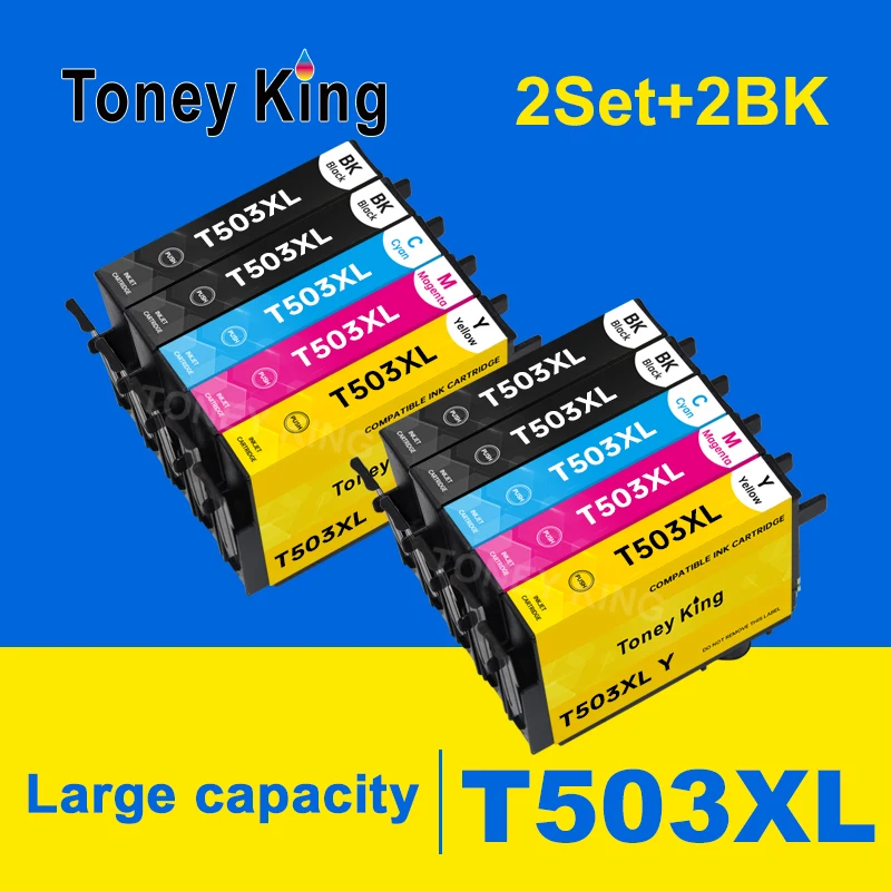 Toney King Ink Cartridge For EPSON 503 T503 XL T503XL E-503 503XL Replacement For Epson XP-5200 XP-5205 WF-2960 WF-2965 Printer