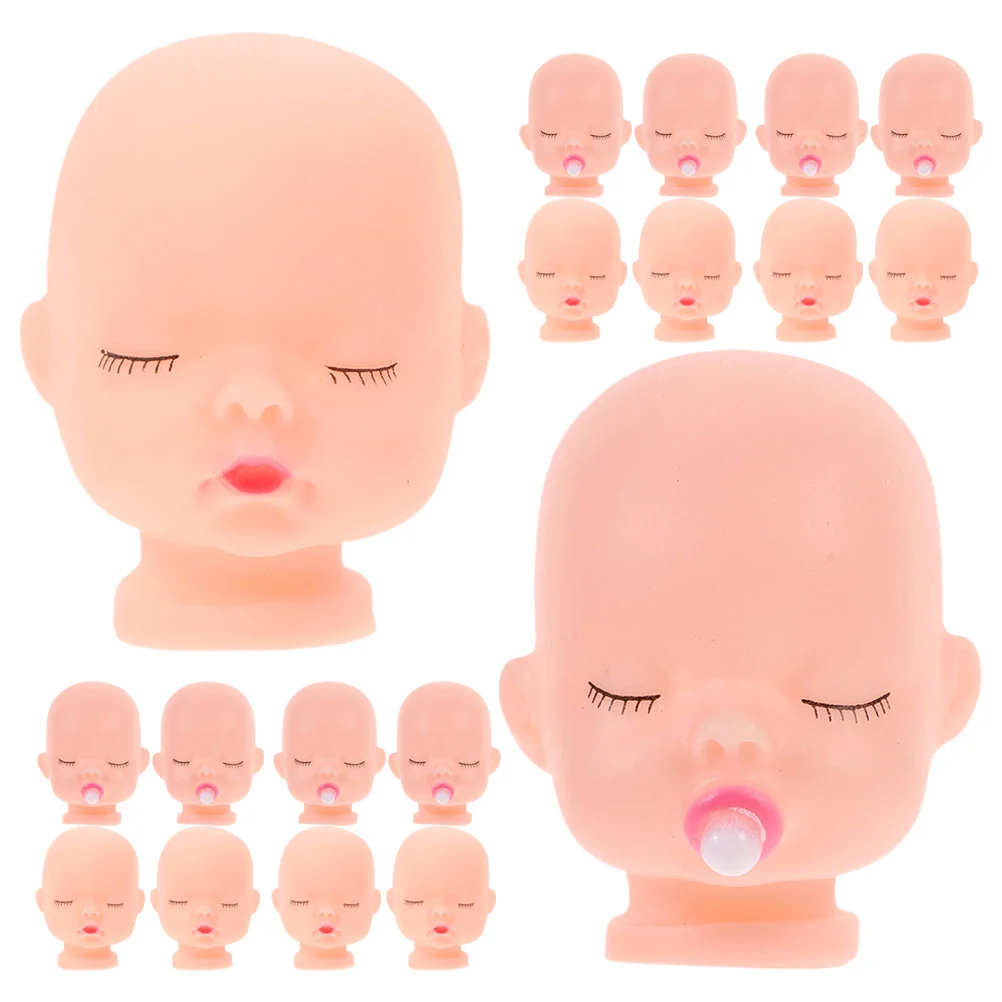 20 Pcs Sleeping Head DIY Small Heads Making Parts for Plush Toy Funny Body Accessories Kids Baby Dolls