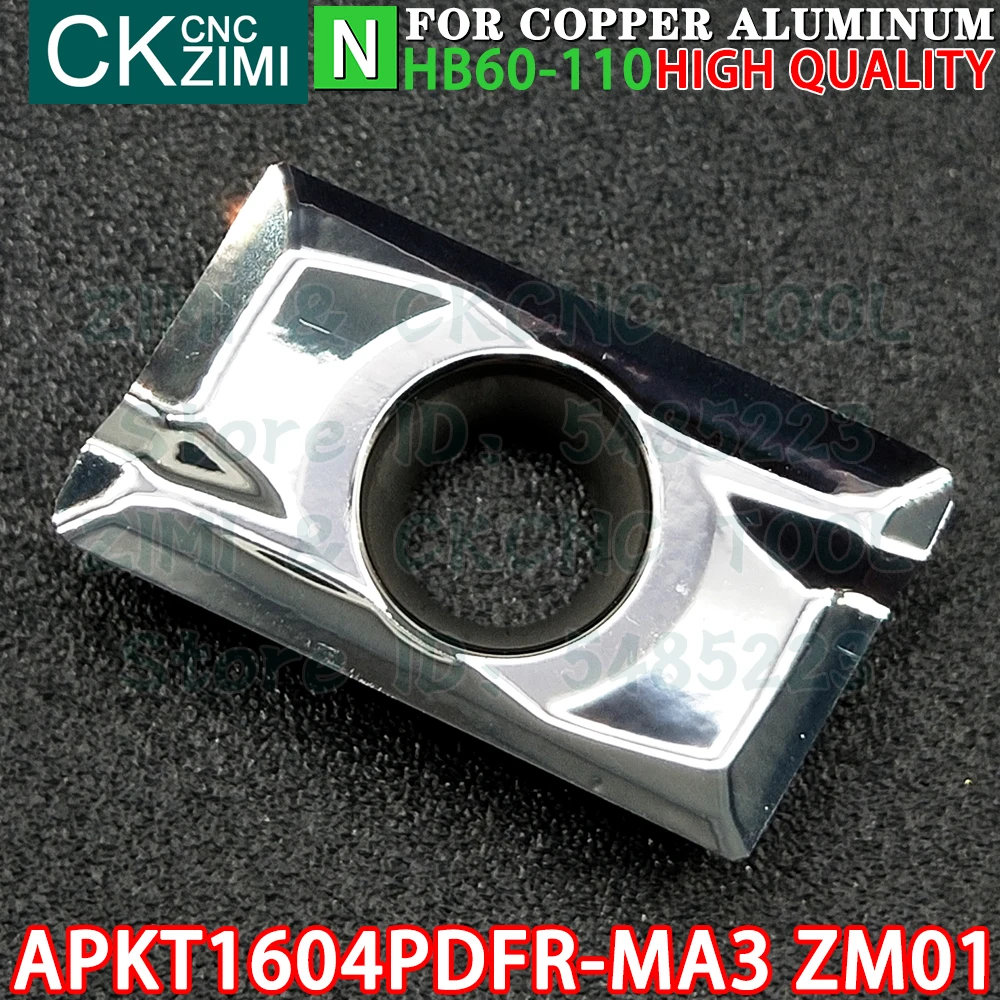 APKT1604PDFR-MA3 ZM01 APKT 1604 PDFR إدراجات كربيد أدوات إدراج طحن الألومنيوم مخرطة معدنية باستخدام الحاسب الآلي أدوات قطع الطحن القابلة للفهرسة إدراجات طحن الوجه APKT1604 APKT 1604PDFR