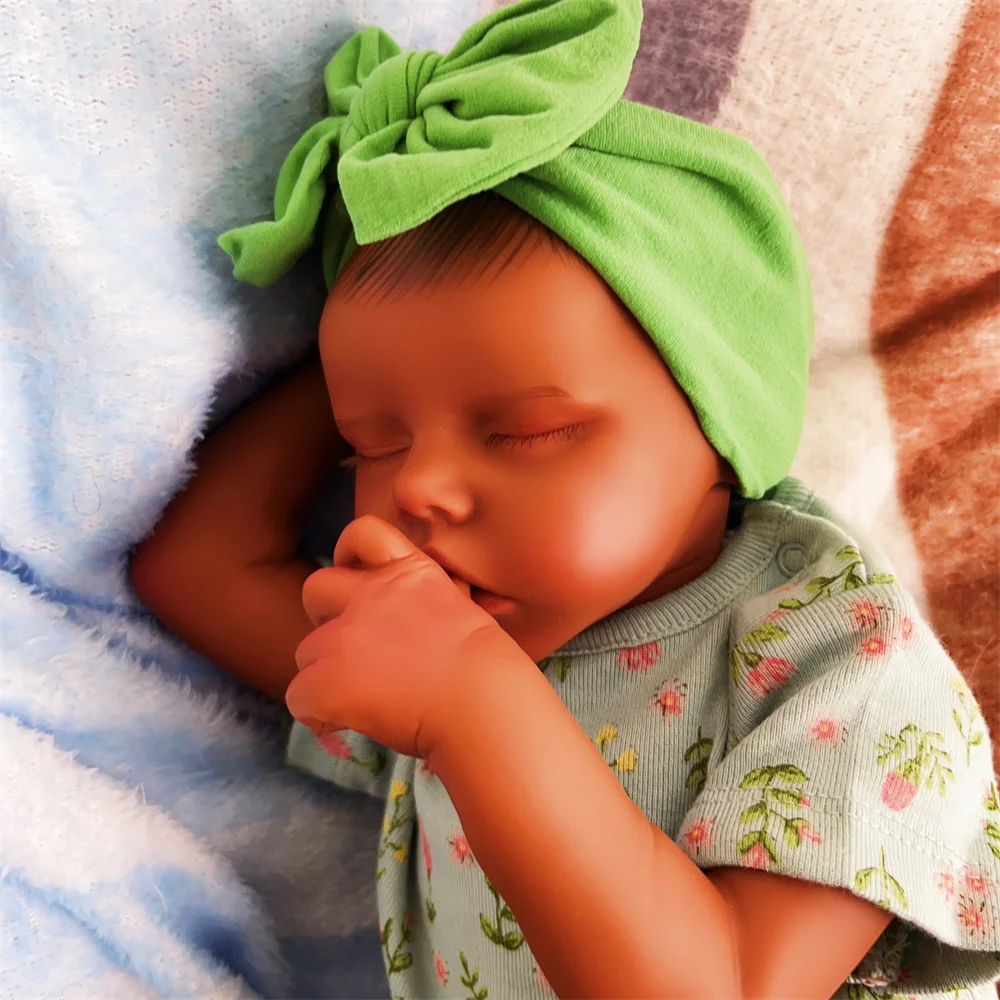 Bambola neonata realistica da 17 pollici, bambola rinata afroamericana realistica, perfetta per collezionisti e regali