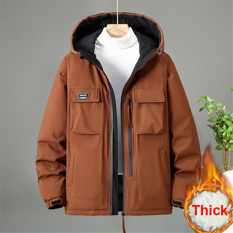 Winter Parkas Men Thick Cargo Jacket Coat Plus Size 10XL 11XL Fashion Casual Hooded Parkas Big Size 11XL