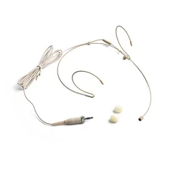 Beige Double Earhook Headset Mic Headworn Microphone 3 Pin For AKG 4 Pin XLR Plug ForShure Wireless Microphone CoverAccessories